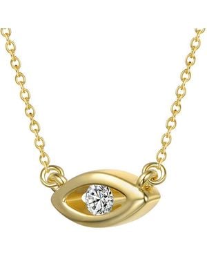 Rachel Glauber 14K Diamond Cz Chain Necklace - Metallic