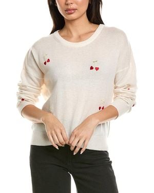 Brodie Cashmere Love Cherry Crewneck Wool & Cashmere-Blend Jumper - Natural