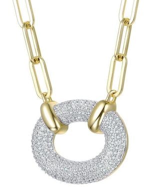 Rachel Glauber 14K Diamond Cz Chain Necklace - White