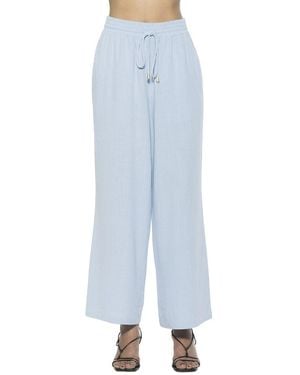 Alexia Admor Xila Linen-Blend Wide Leg Pant - Blue