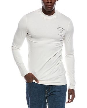 Brunello Cucinelli Mock Neck Silk-Blend Slim Fit T-Shirt - White