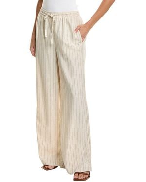 Max Studio Drawstring Linen-Blend Pant - White