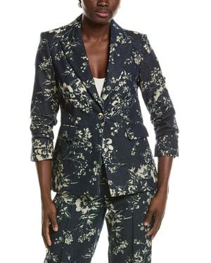 Tahari The Gabby Denim Burnout Jacket - Gray