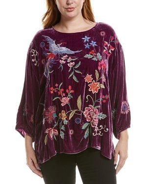 Johnny Was Plus Nikkola Velvet Silk-Blend Tunic - Purple