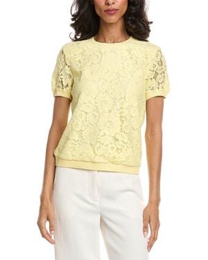 Tahari Petite Lace Jumper - Yellow