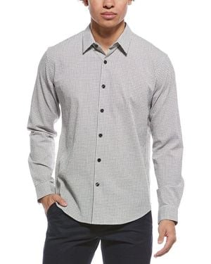 Theory Rammy Micro Grid Shirt - Grey