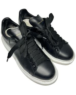 McQueen Calfskin Leather Oversized Sneaker (Authentic Pre- Loved) - Black