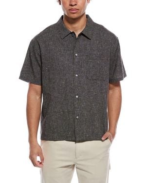 FRAME Frame Linen-Blend Textured Shirt - Grey