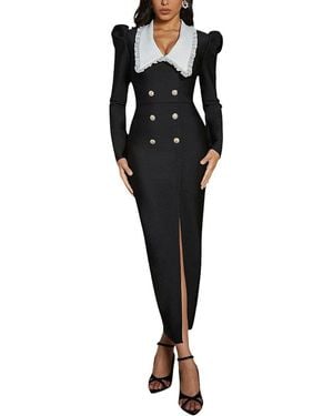 AMINA GLAM Maxi Dress - Black