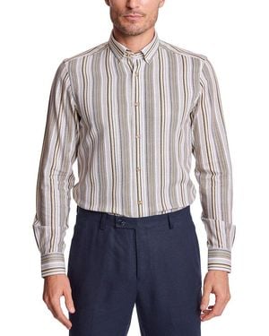 Paisley & Gray Brian Linen-Blend Shirt - Blue
