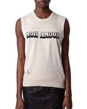 Zadig & Voltaire Nida Li Mon Amour Linen-blend Top - Black