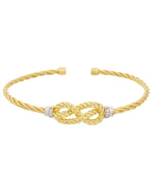 Meshmerise 18K Plated 0.06 Ct. Tw. Diamond Bangle Bracelet - Metallic