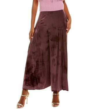 Temperley London Breeze Silk-Blend Trouser - Brown