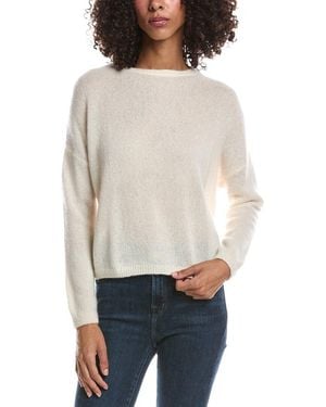 Brodie Cashmere Estelle Sparkle Crewneck 100% Cashmere Jumper - White