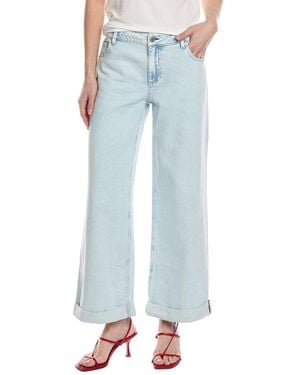 Alice + Olivia Duncan Roll Cuff Boyfriend Jean - Blue