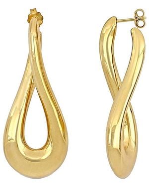 Italian Silver Twist Hoops - Metallic