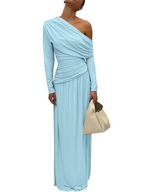 LEBRIN ATELIER Solid Maxi Dress - Blue
