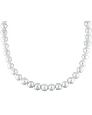 Pearls Silver 10-11mm Pearl Necklace - Metallic