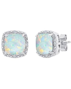 MaxColor 1.50 Ct. Tw. Lab-Grown Opal Stud Earrings - Blue