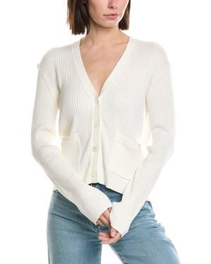 ATM Ribbed Cashmere-Blend Cardigan - White