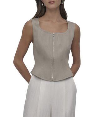 DKNY Zip Vest Top - Grey