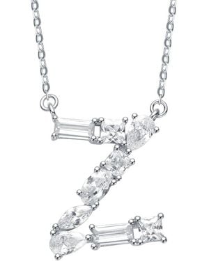Genevive Jewelry Cz Initial Necklace - White