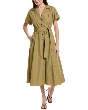 Lafayette 148 New York Notch Lapel Shirtdress - Green
