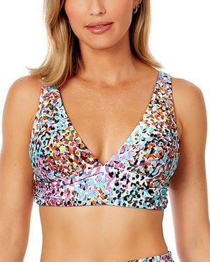 Anne Cole Soft Band Shirred Bralette - Blue