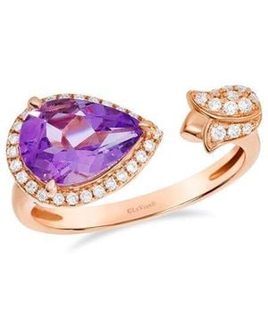 Le Vian Semi Precious 14K Rose 1.71 Ct. Tw. Diamond & Amethyst Cocktail Ring - Pink
