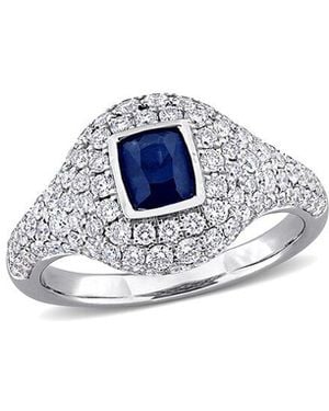 Rina Limor 14K 2.43 Ct. Tw. Diamond & Sapphire Halo Ring - Blue