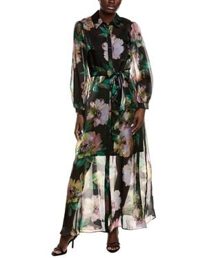 Julia Jordan Organza Shirtdress - Green
