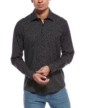 Stone Rose Stretch Print Shirt - Grey