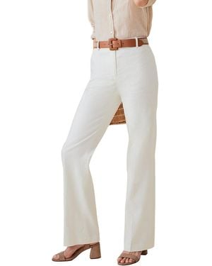 J.McLaughlin Collin Linen-Blend Pant - White