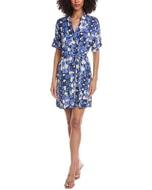 NIC+ZOE Petite Shibori Stone Belted Devon Dress - Blue