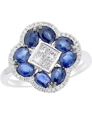 Diana M. Jewels Fine Jewellery 14k 2.26 Ct. Tw. Diamond & Sapphire Half-eternity Ring - Blue