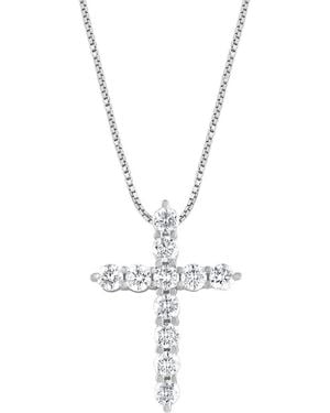 Lab Grown Diamonds 14K 1.00 Ct. Tw. Lab Grown Diamond Cross Pendant - Metallic