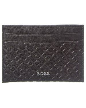 BOSS Zair Leather Card Case - Grey