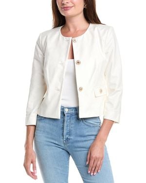Tahari Cropped Jacket - White