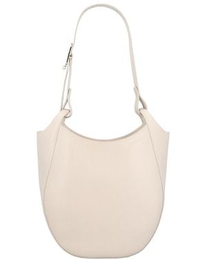 Longchamp Le Foulonne Large Leather Hobo Bag - White