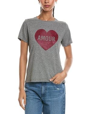Cinq À Sept Heatset Amour Heart T-Shirt - Grey