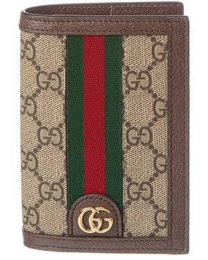 Gucci Ophidia Gg Supreme Canvas & Leather Passport Case - Natural