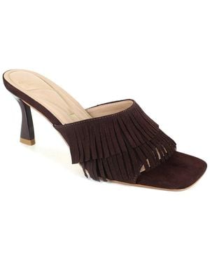 Kenneth Cole Darby Fringe Slip On Dress Sandals - Brown