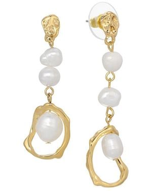 Eye Candy LA Shell Pearl Drop Earring - Metallic