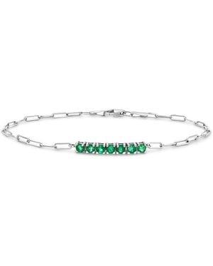 Forever Creations Signature Forever Creations 14K 1.00 Ct. Tw. Emerald Paperclip Bracelet - Multicolour