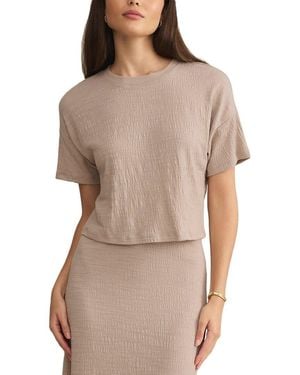 Z Supply Sway Textured Cropped T-Shirt - Natural
