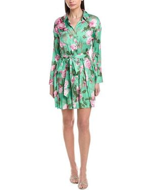 L'Agence Virlen Tiered Shirtdress - Green