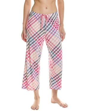 Hue Sketchy Plaid Pyjama Capri - Pink