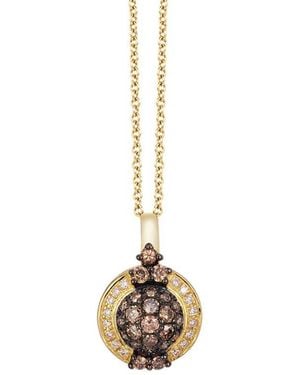 Le Vian Le Vian Chocolate Pave 14K 0.63 Ct. Tw. Diamond Pendant Necklace - Metallic