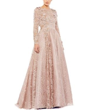 Mac Duggal Embellished Illusion A Line Gown - Pink