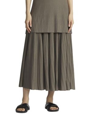 Lafayette 148 New York Ottoman Stitch Drop Yoke Skirt - Multicolour